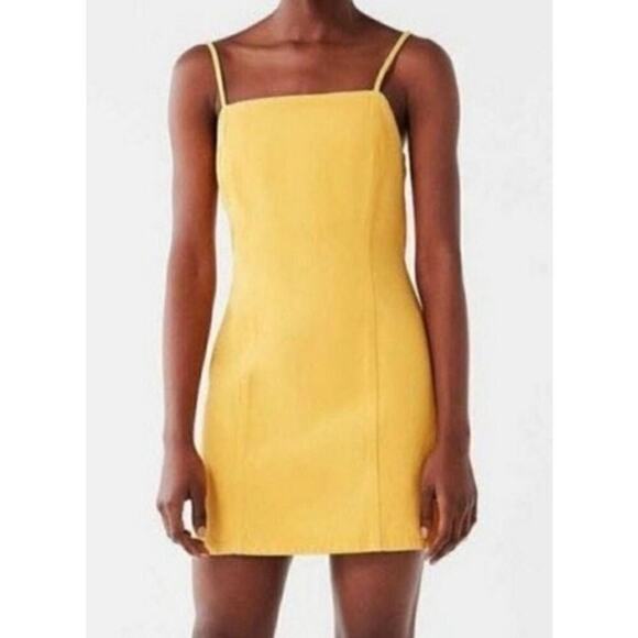 BDG Dresses & Skirts - BDG retro denim yellow mini dress small